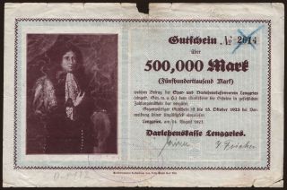 Lenggries/ Darlehenskasse, 500.000 Mark, 1923