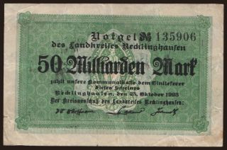 Recklinghausen/ Landkreis, 50.000.000.000 Mark, 1923