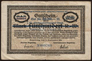 Augsburg/ Stadt, 500.000 Mark, 1923