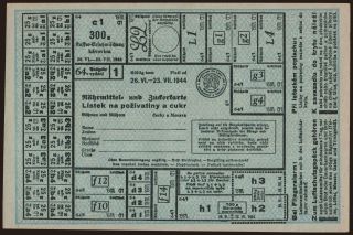 Nährmittel- und Zuckerkarte - Lístek na poživatiny a cukr, 1944