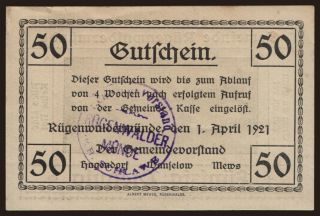 Rügenwaldermünde, 50 Pfennig, 1921