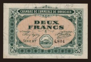 Bordeaux, 2 francs, 1917