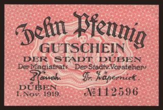 Düben, 10 Pfennig, 1919