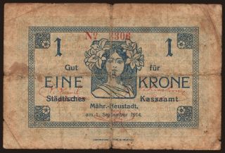 Mährisch Neustadt, 1 Krone, 1914