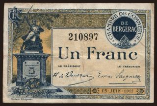 Bergerac, 1 franc, 1917