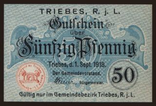 Triebes, 50 Pfennig, 1918