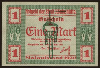 Königshütte, 1 Mark, 1921