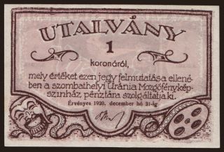 Szombathely/ Uránia, 1 korona, 1920