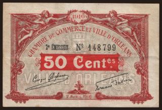 Orleans, 50 centimes, 1916