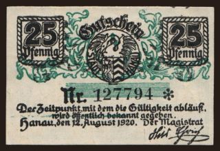 Hanau, 25 Pfennig, 1920