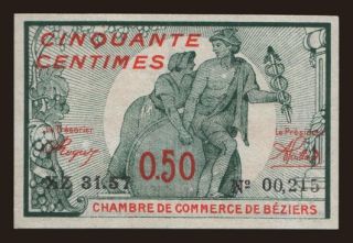Beziers, 50 centimes, 1920