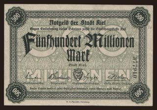 Kiel/ Stadt, 500.000.000 Mark, 1923