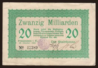 Frauenstein/ Stadtkasse, 20.000.000.000 Mark, 1923