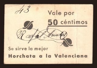 Barcelona/ Rafael Amoros, 50 centimos, 1937