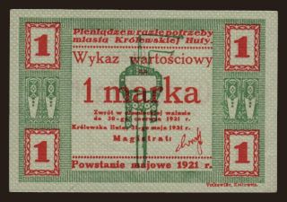 Krolewska Huta, 1 marka, 1921