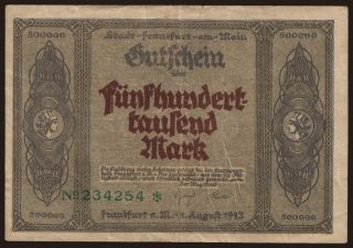 Frankfurt a M./ Stadt, 500.000 Mark, 1923