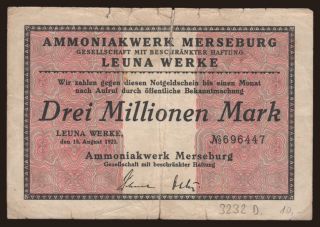 Merseburg/ Leuna Werke, 3.000.000 Mark, 1923