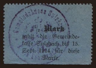 Sulzbach, 1/2 Mark, 1914