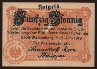 Gross-Wartenberg, 50 Pfennig, 1919