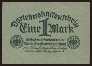 1 Mark, 1922