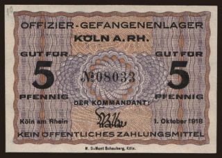 Köln, 5 Pfennig, 1918