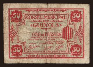 Guixols, 0,50 pesseta, 1937