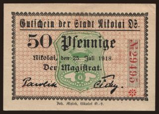 Nikolai, 50 Pfennig, 1918