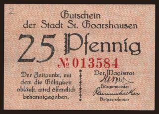 St. Goarshausen, 25 Pfennig, 1920