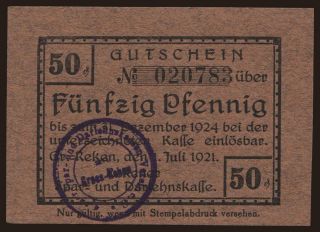 Gross-Reken/ Rekener Spar- und Darlehnskasse, 50 Pfennig, 1921