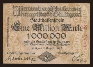 Stuttgart/ Stadt, 1.000.000 Mark, 1923