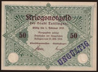 Tuttlingen/ Stadt, 50 Mark, 1918