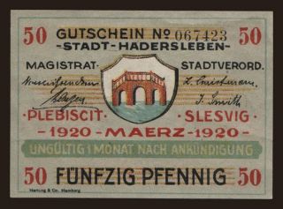 Haderslev/ Stadt, 50 Pfennig, 1920