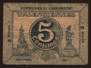 Valenciennes, 5 centimes, 1915