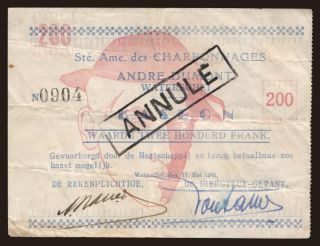 Andre Dumont Waterschei, 200 frank, 1940