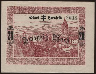 Hersfeld/ Stadt, 20 Mark, 1918