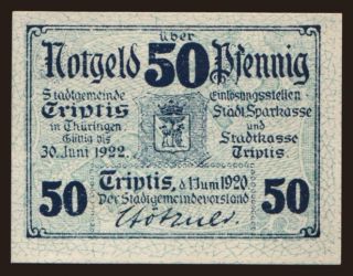 Triptis, 50 Pfennig, 1920