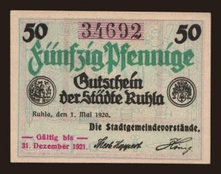 Ruhla, 50 Pfennig, 1920