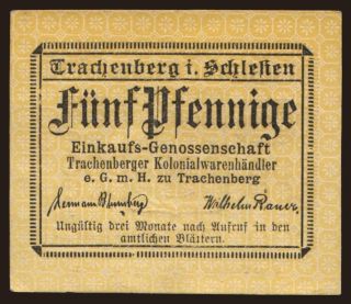 Trachenberg/ Einkaufsgen. d. Kolonialwarenhändler, 10 Pfennig, 1921