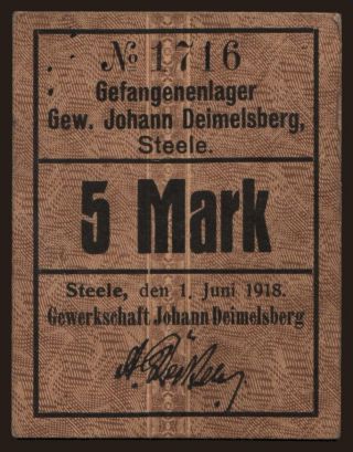 Steele/ Gewerkschaft Johann Deimelsberg, 5 Mark, 1918
