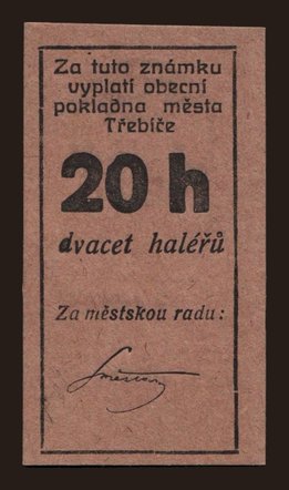 Třebíč, 20 haléru, 1914