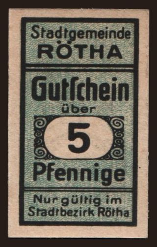 Rötha, 5 Pfennig, 191?