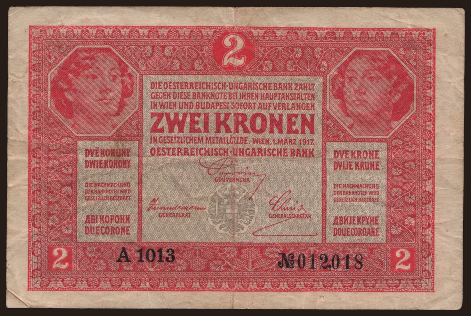 2 Kronen, 1917