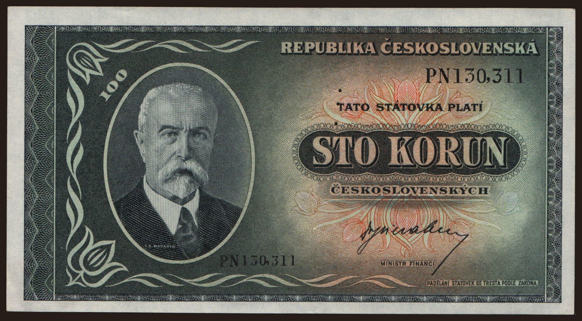 100 korun, 1945