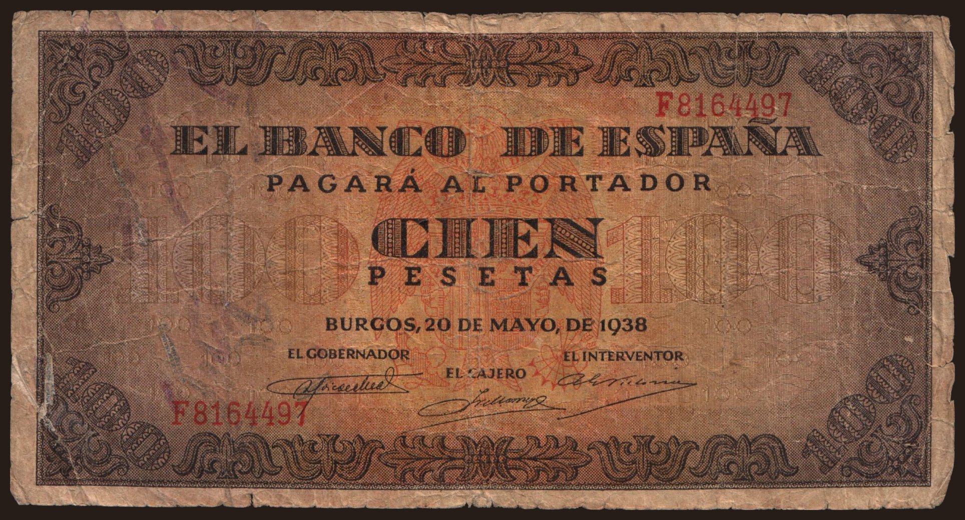 100 pesetas, 1938
