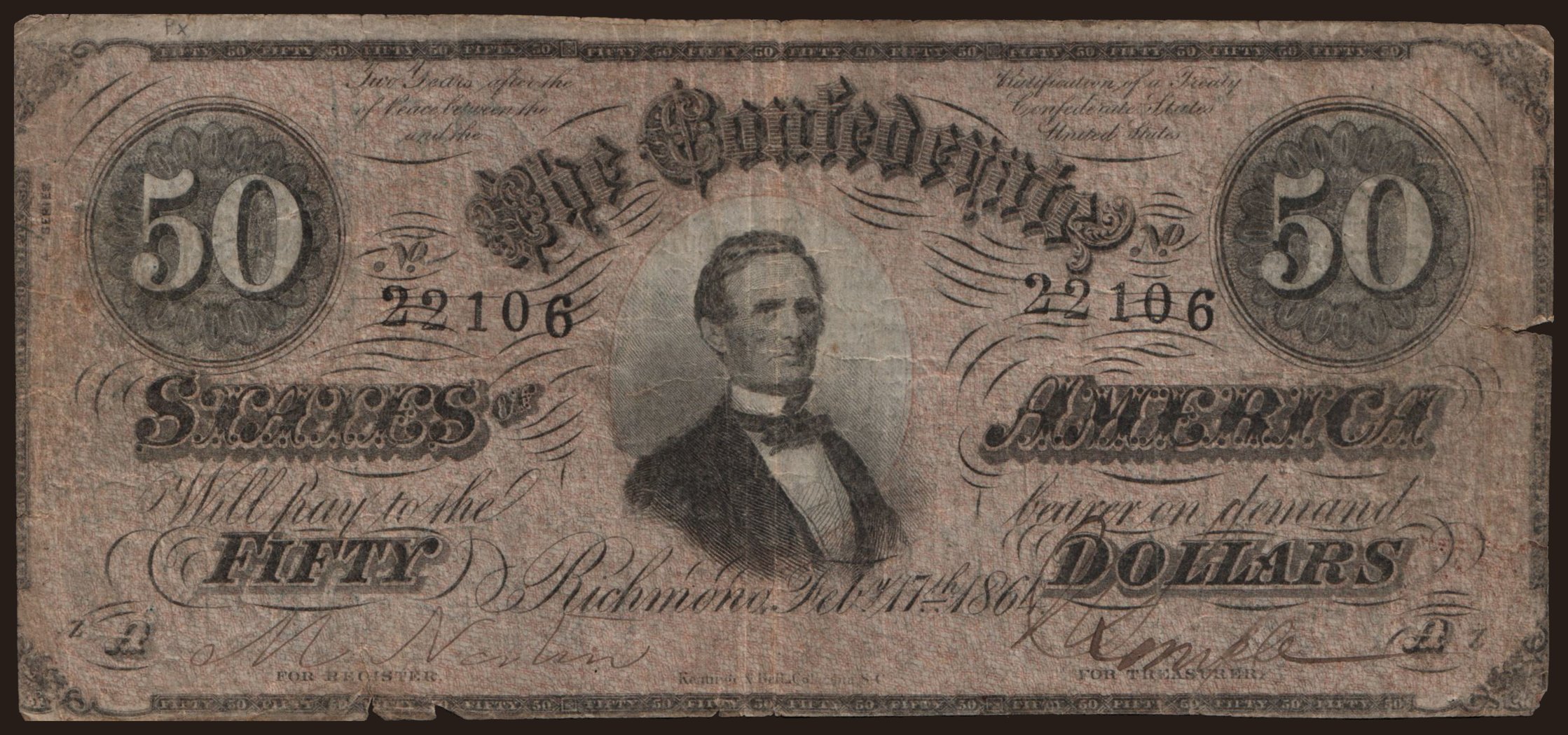 CSA, 50 dollars, 1864