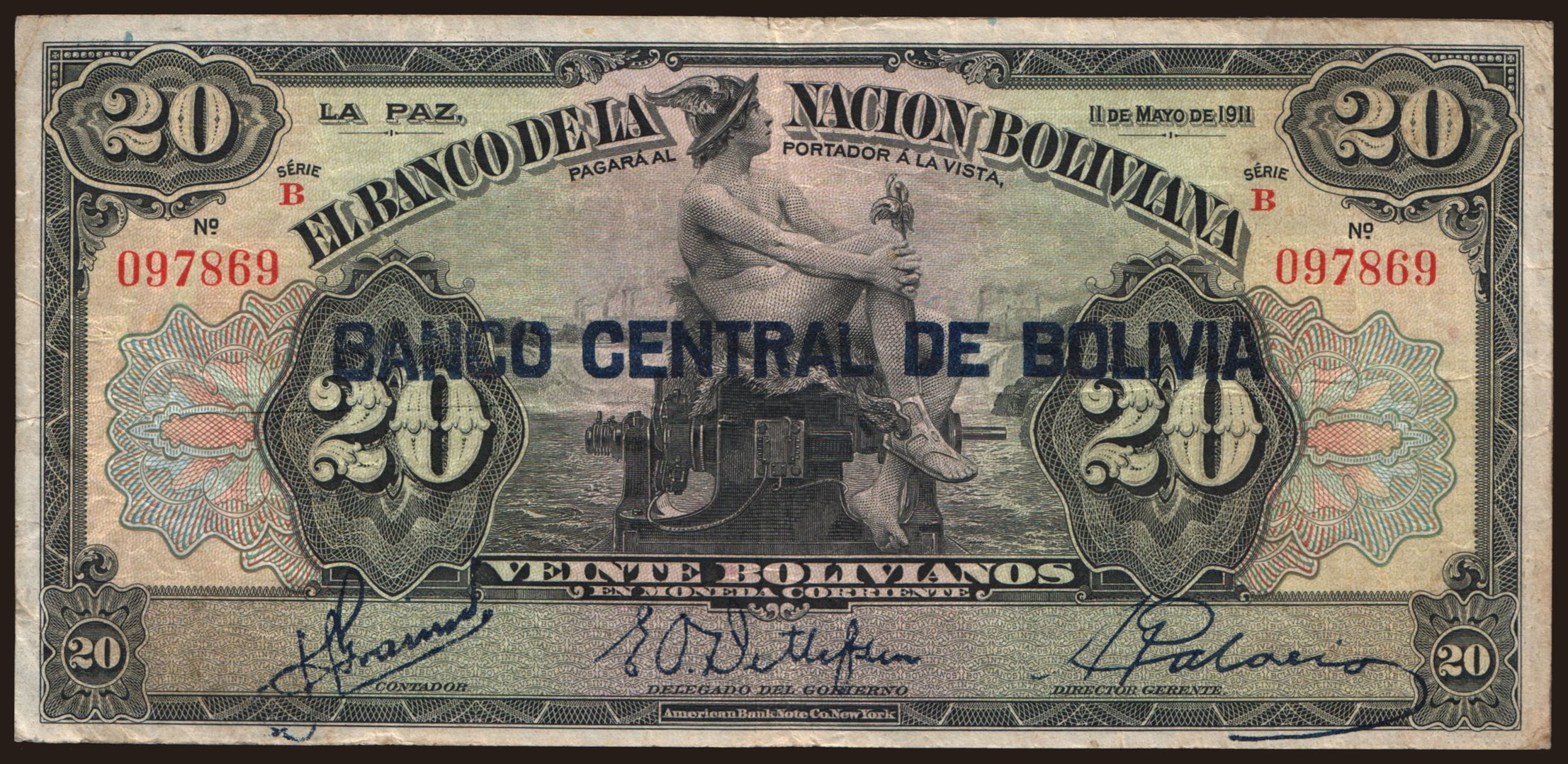 20 bolivianos, 1911(1929)