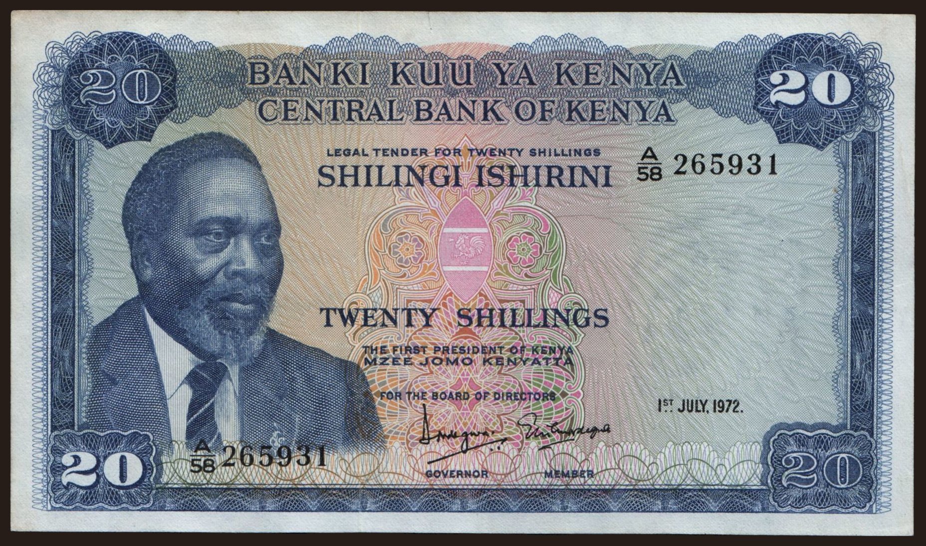20 shillings, 1972