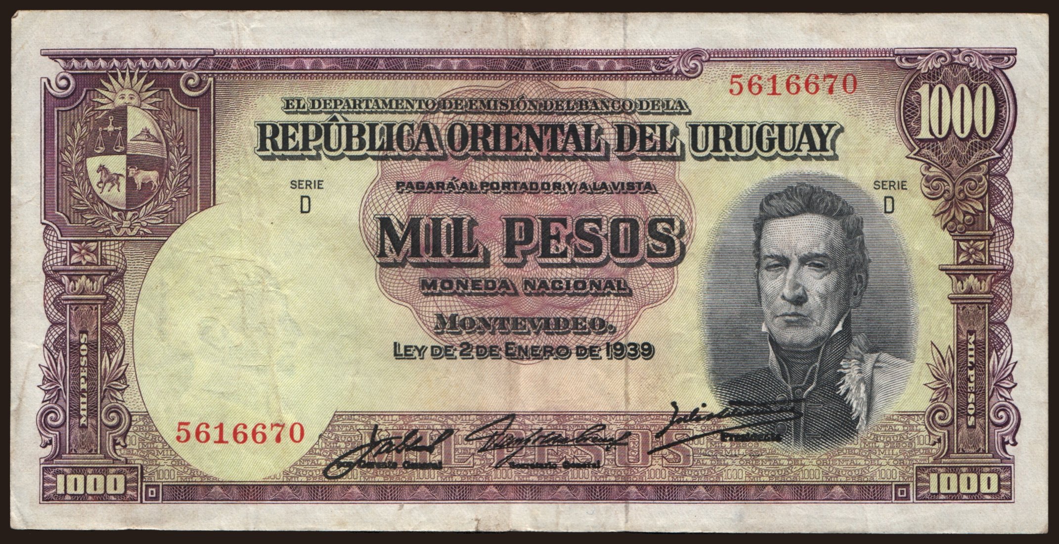 1000 pesos, 1939