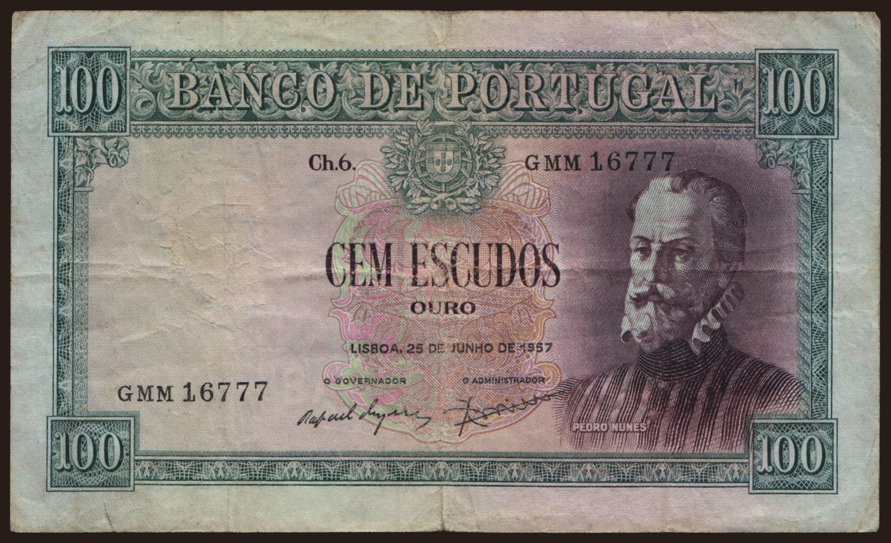 100 escudos, 1957