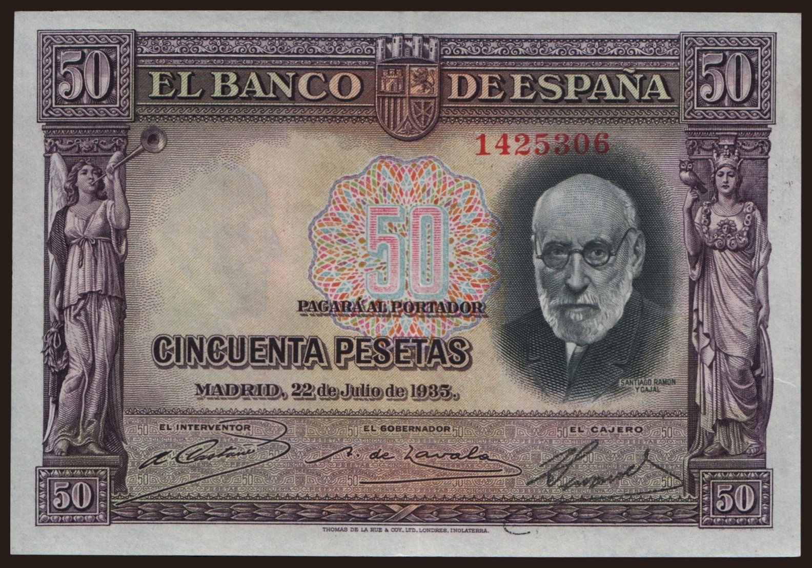 50 pesetas, 1935